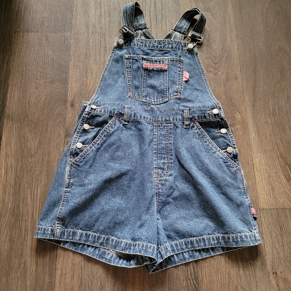 Vintage Pants - 90s No Boundaries Denim Jean Overall Shorts Vintage Juniors Medium